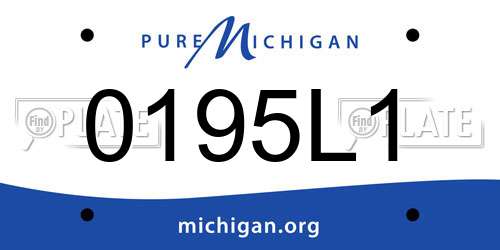 0195L1 Michigan License Plate