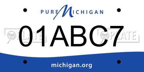 01ABC7 Michigan License Plate