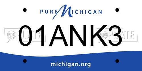 01ANK3 Michigan License Plate