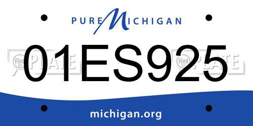 01ES925 Michigan License Plate