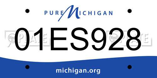 01ES928 Michigan License Plate