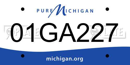 01GA227 Michigan License Plate