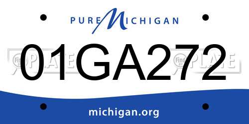 01GA272 Michigan License Plate