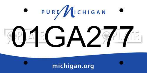 01GA277 Michigan License Plate