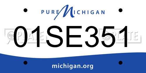 01SE351 Michigan License Plate