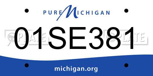 01SE381 Michigan License Plate
