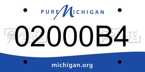 02000B4 Michigan License Plate
