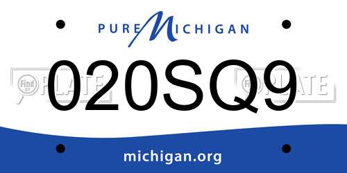 020SQ9 Michigan License Plate