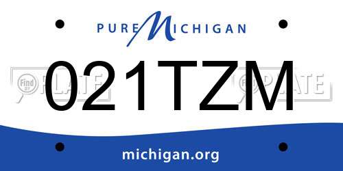 021TZM Michigan License Plate