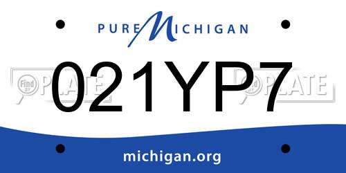 021YP7 Michigan License Plate