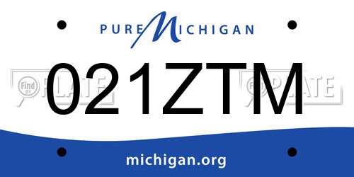 021ZTM Michigan License Plate