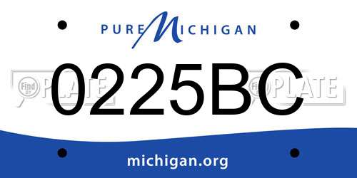 0225BC Michigan License Plate
