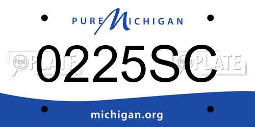 0225SC Michigan License Plate