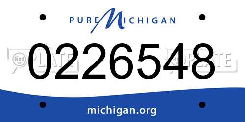0226548 Michigan License Plate