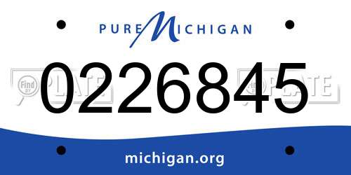 0226845 Michigan License Plate