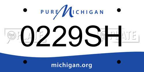 0229SH Michigan License Plate