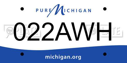 022AWH Michigan License Plate