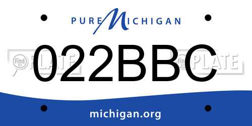 022BBC Michigan License Plate