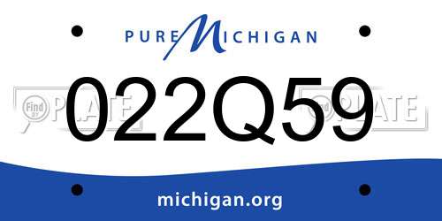 022Q59 Michigan License Plate
