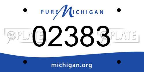 02383 Michigan License Plate