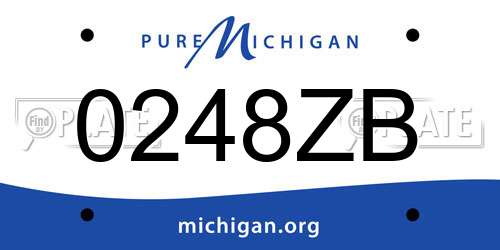 0248ZB Michigan License Plate