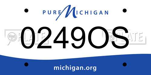 0249OS Michigan License Plate