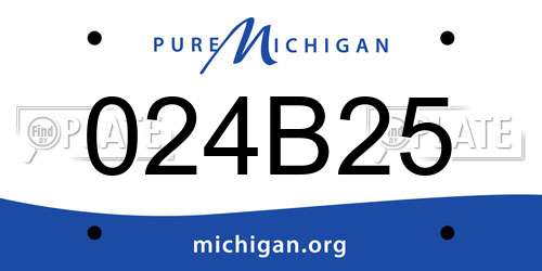 024B25 Michigan License Plate