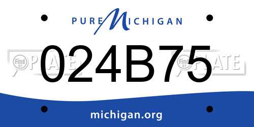 024B75 Michigan License Plate