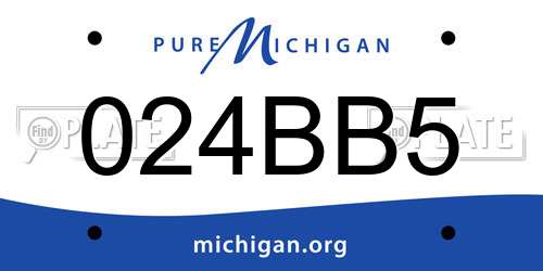 024BB5 Michigan License Plate