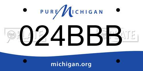 024BBB Michigan License Plate