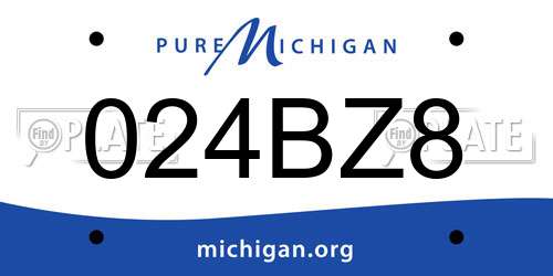 024BZ8 Michigan License Plate