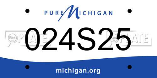 024S25 Michigan License Plate