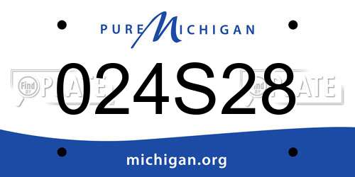 024S28 Michigan License Plate