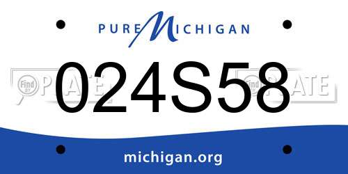 024S58 Michigan License Plate