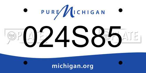 024S85 Michigan License Plate