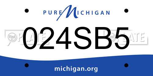 024SB5 Michigan License Plate