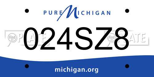 024SZ8 Michigan License Plate