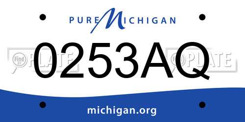 0253AQ Michigan License Plate