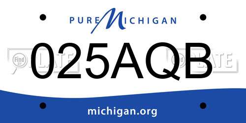 025AQB Michigan License Plate