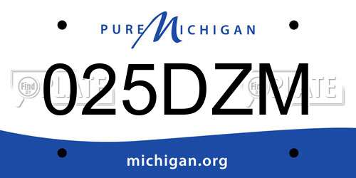 025DZM Michigan License Plate