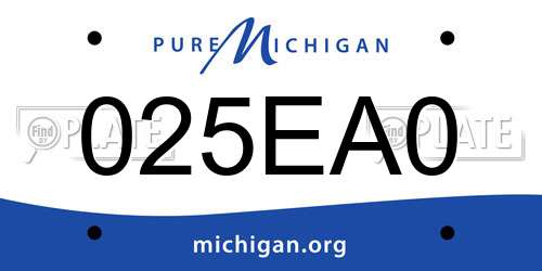 025EA0 Michigan License Plate