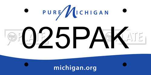 025PAK Michigan License Plate
