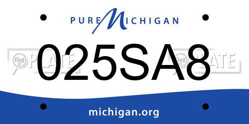 025SA8 Michigan License Plate