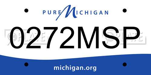 0272MSP Michigan License Plate