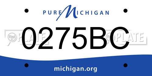 0275BC Michigan License Plate