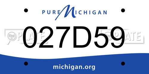 027D59 Michigan License Plate