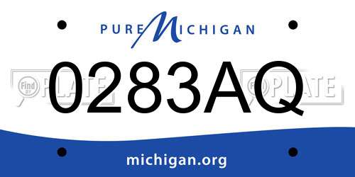 0283AQ Michigan License Plate