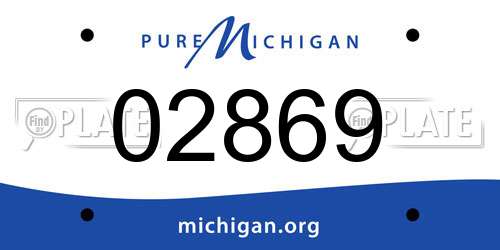 02869 Michigan License Plate