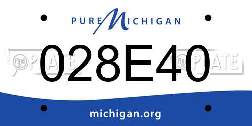 028E40 Michigan License Plate