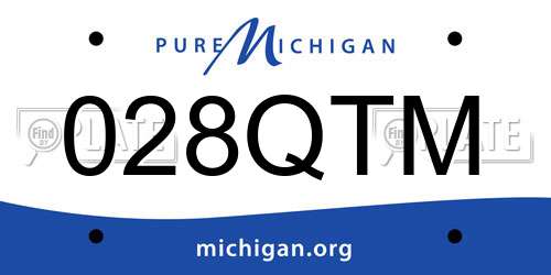 028QTM Michigan License Plate